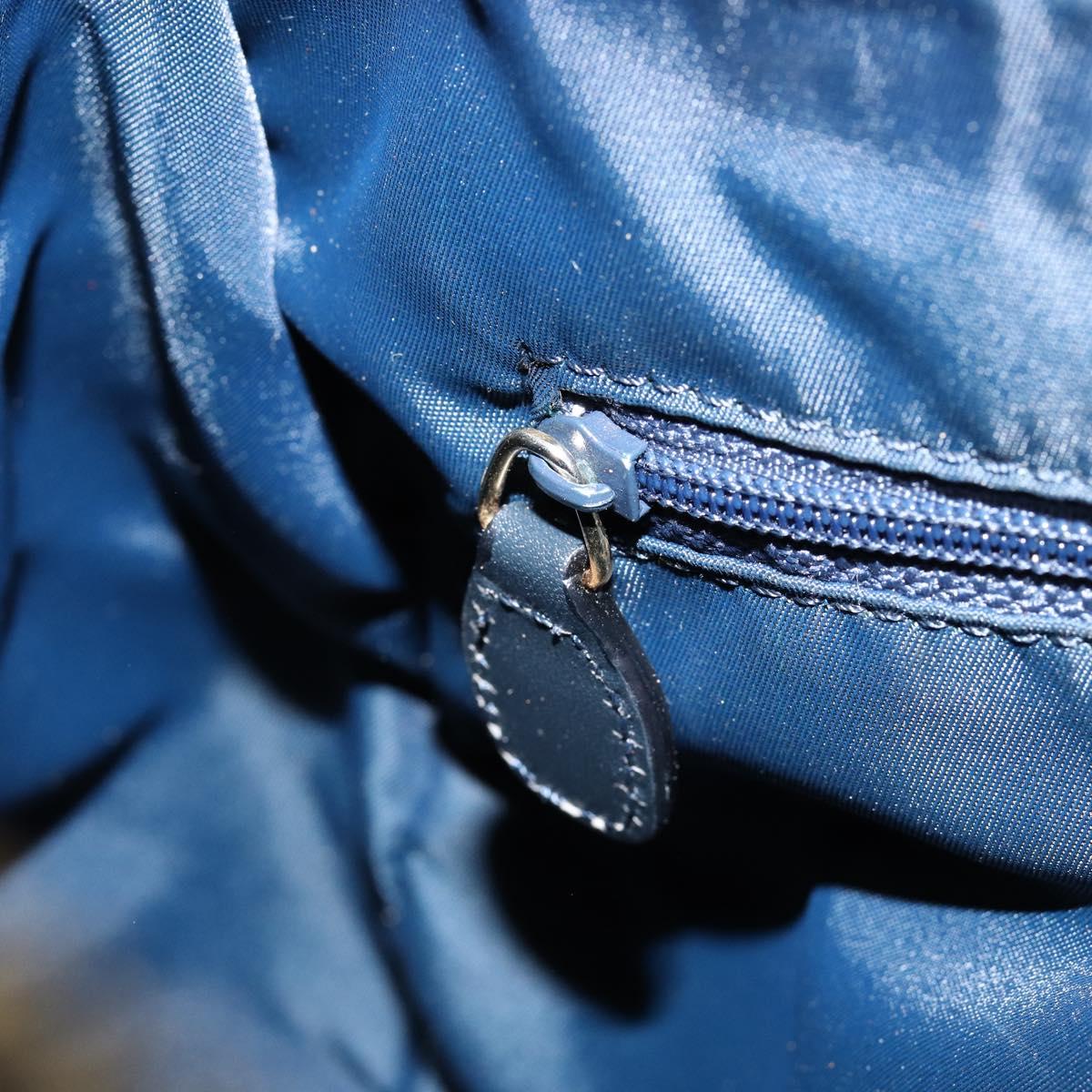 Christian Dior Trotter Canvas Boston Bag Navy Gold Auth 151399V