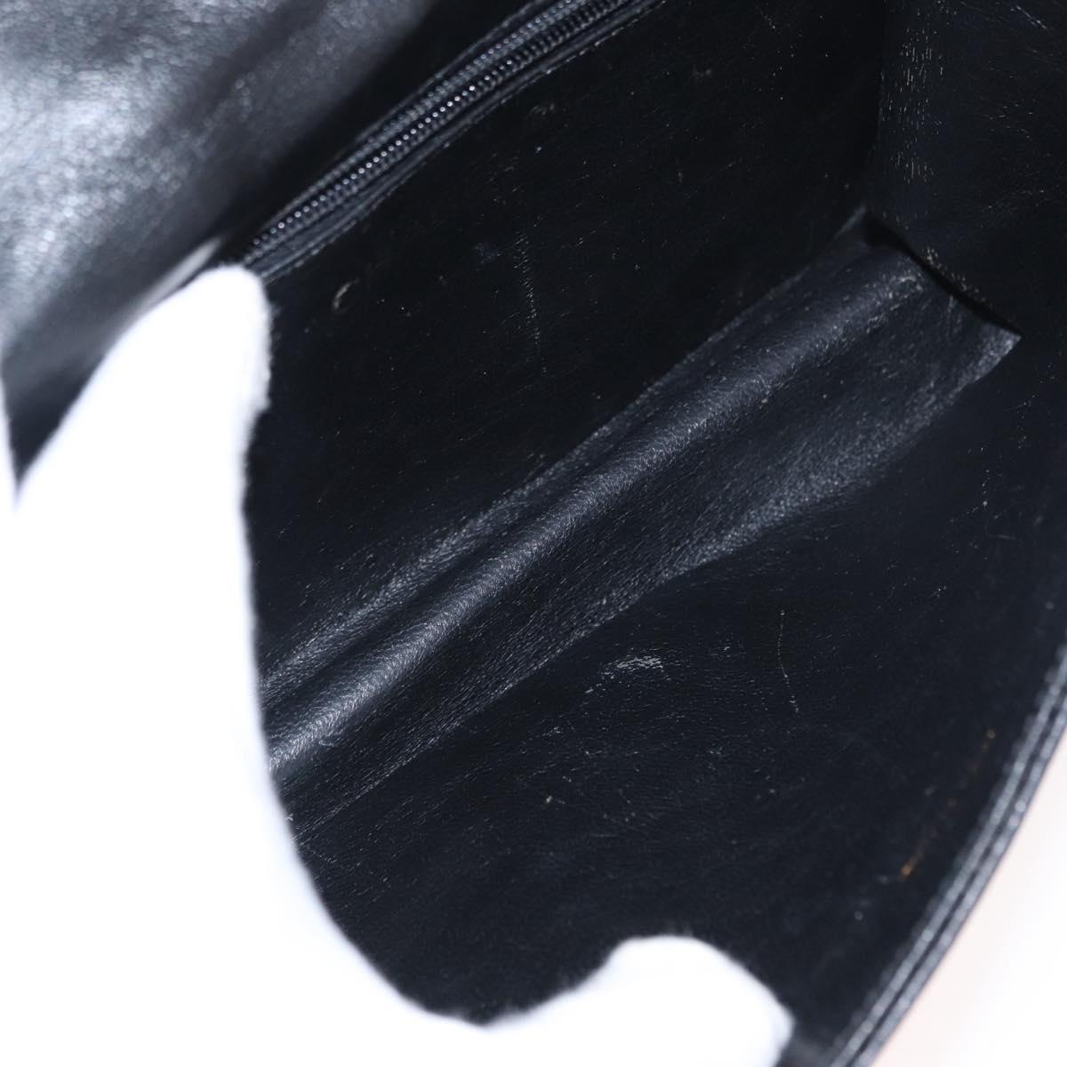 CHANEL Matelasse Chain Shoulder Bag Lamb Skin Black Gold CC Auth 151404