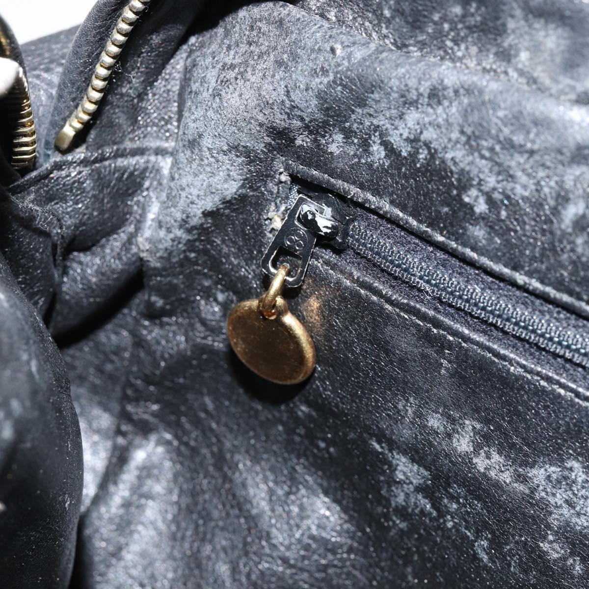 CHANEL Triple COCO Mark Shoulder Bag Caviar Skin Black Gold CC Auth 151405