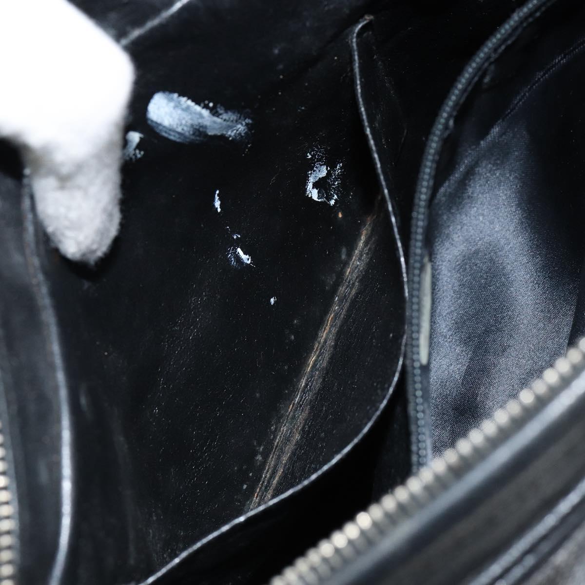 CHANEL Triple COCO Mark Shoulder Bag Caviar Skin Black Gold CC Auth 151405