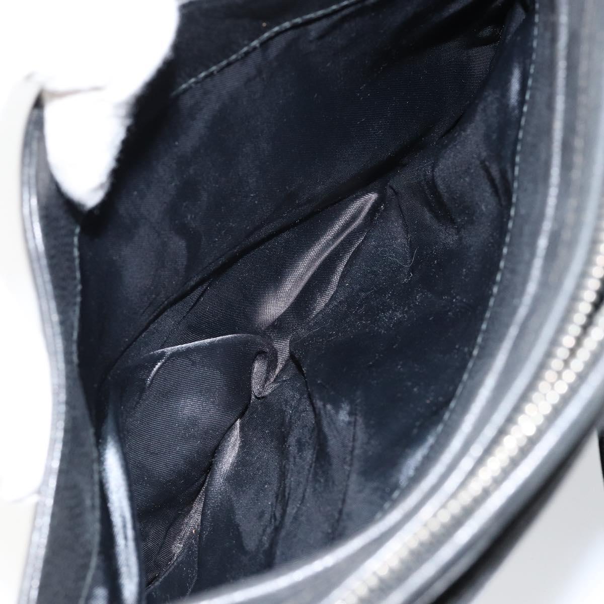 CHANEL Triple COCO Mark Shoulder Bag Caviar Skin Black Gold CC Auth 151405