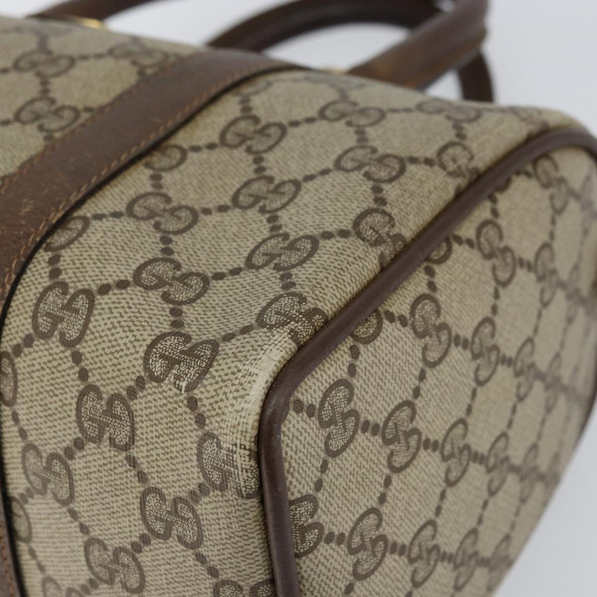 GUCCI GG Supreme Web Sherry Line Hand Bag PVC Beige Gold 40 02 006 Auth 151421