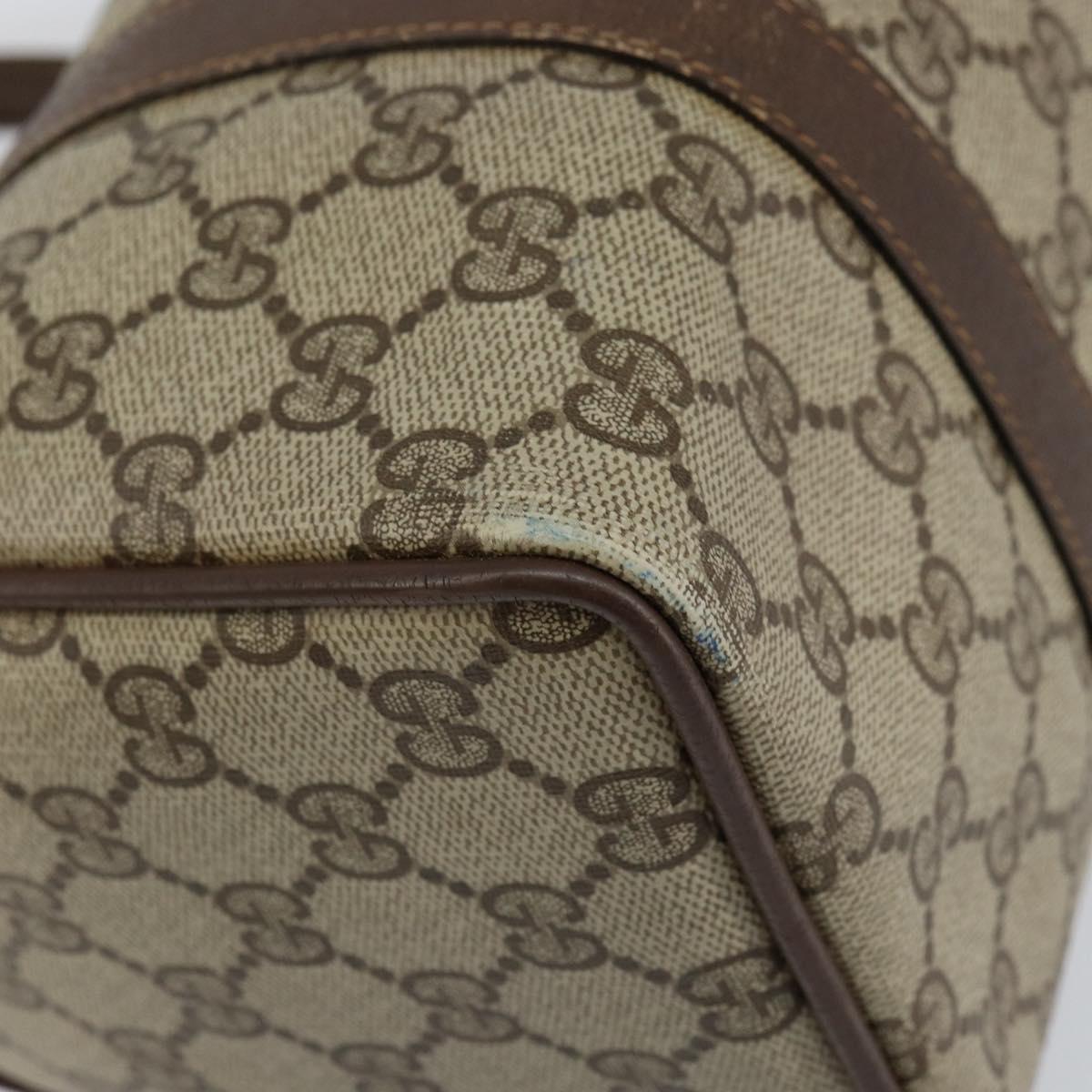 GUCCI GG Supreme Web Sherry Line Hand Bag PVC Beige Gold 40 02 006 Auth 151421