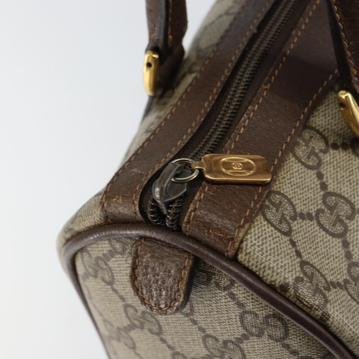 GUCCI GG Supreme Web Sherry Line Hand Bag PVC Beige Gold 40 02 006 Auth 151421