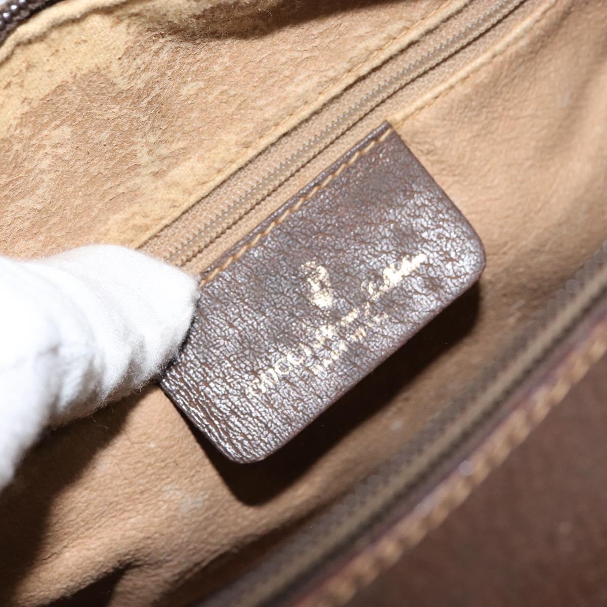 GUCCI GG Supreme Web Sherry Line Hand Bag PVC Beige Gold 40 02 006 Auth 151421