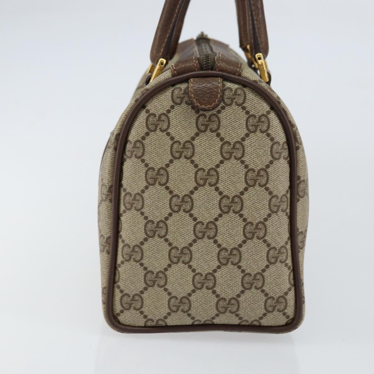 GUCCI GG Supreme Web Sherry Line Hand Bag PVC Beige Gold 40 02 006 Auth 151421