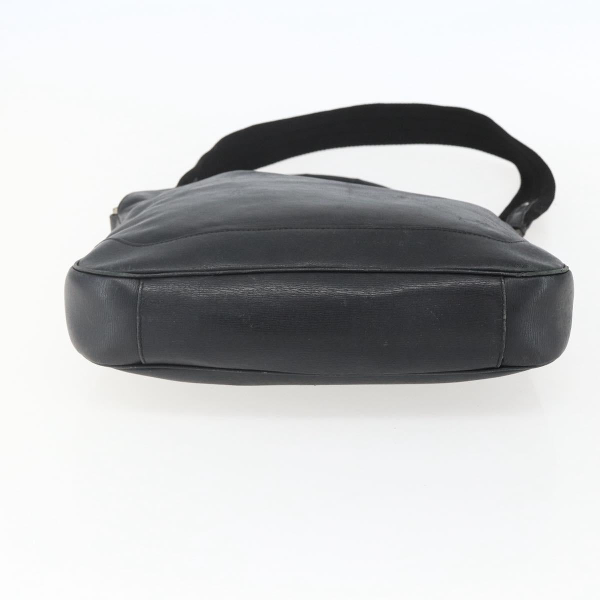 GUCCI Bamboo Shoulder Bag Leather 2way Black Silver 001 4095 Auth 151422