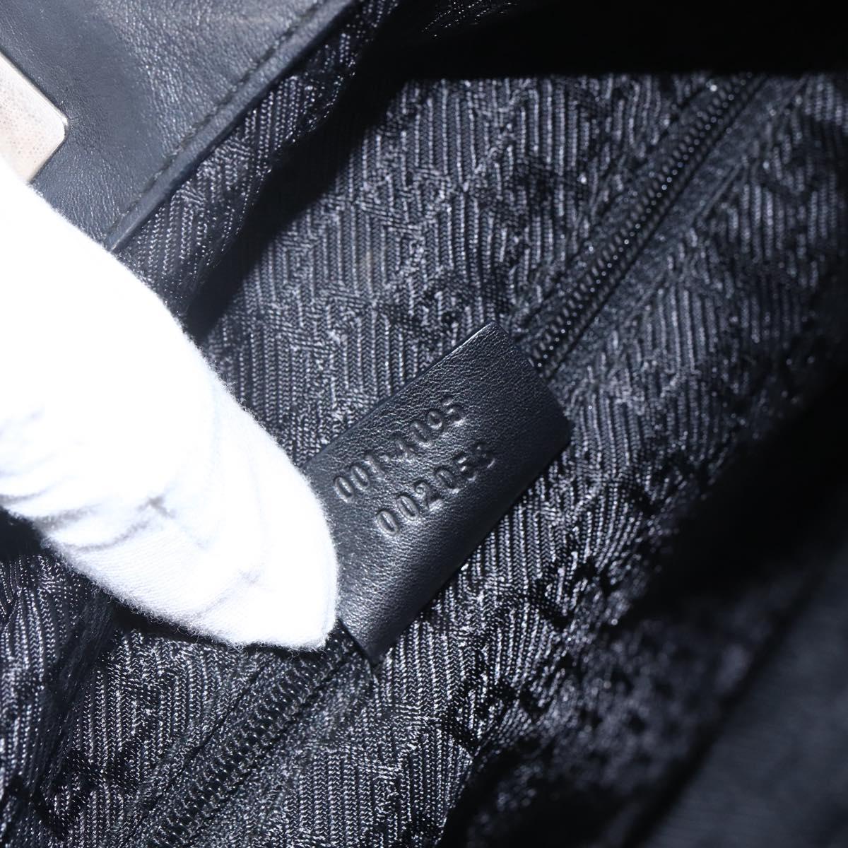 GUCCI Bamboo Shoulder Bag Leather 2way Black Silver 001 4095 Auth 151422