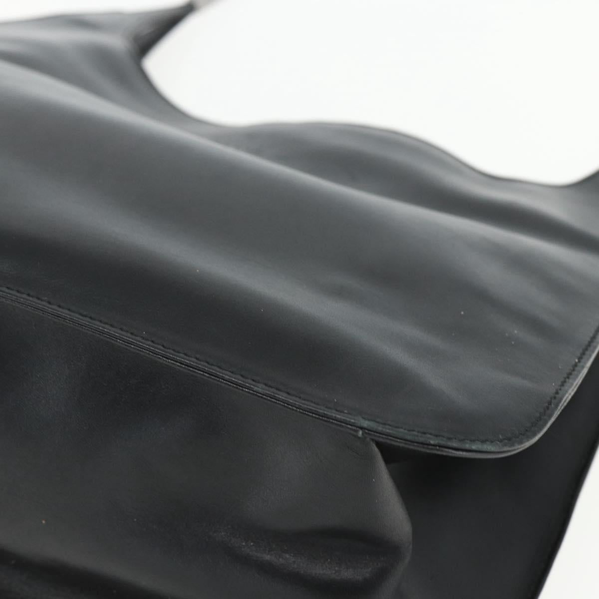 GUCCI Shoulder Bag Leather Black Silver 001 3167 Auth 151423