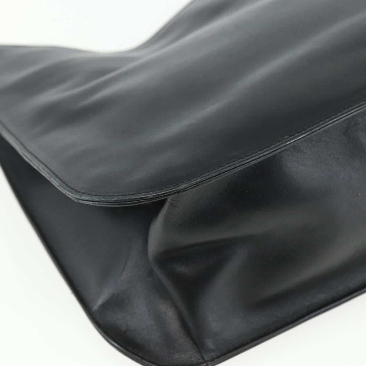 GUCCI Shoulder Bag Leather Black Silver 001 3167 Auth 151423