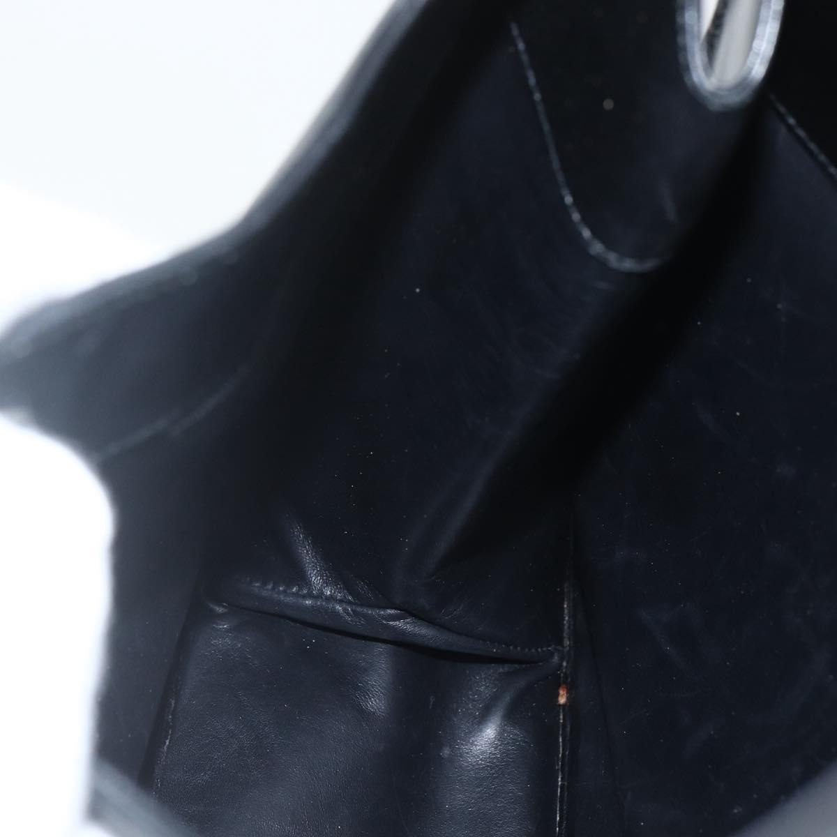 GUCCI Shoulder Bag Leather Black Silver 001 3167 Auth 151423