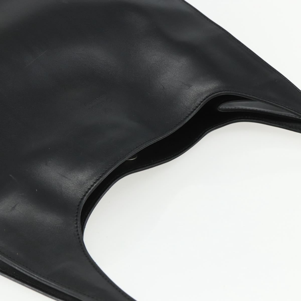 GUCCI Shoulder Bag Leather Black Silver 001 3167 Auth 151423