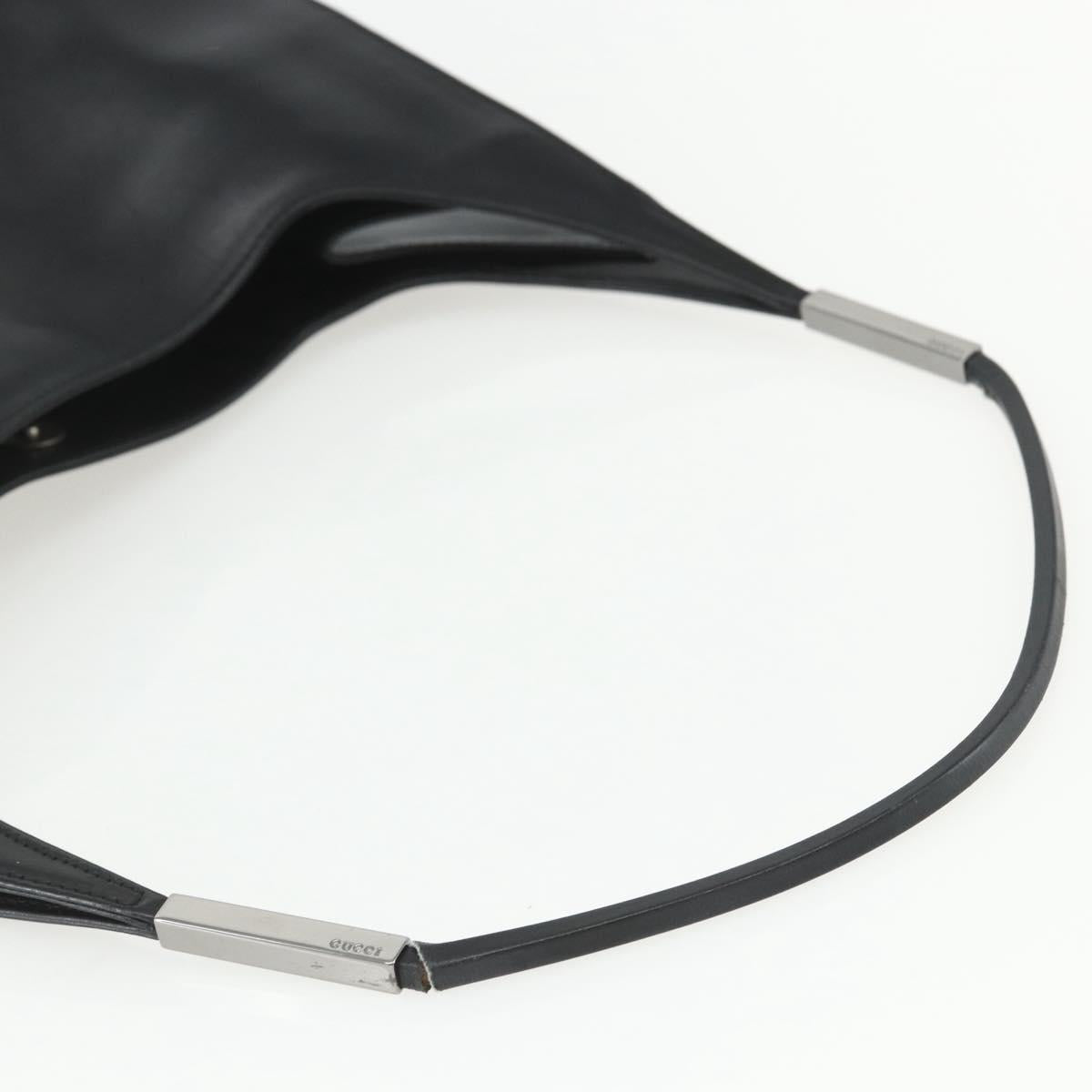 GUCCI Shoulder Bag Leather Black Silver 001 3167 Auth 151423