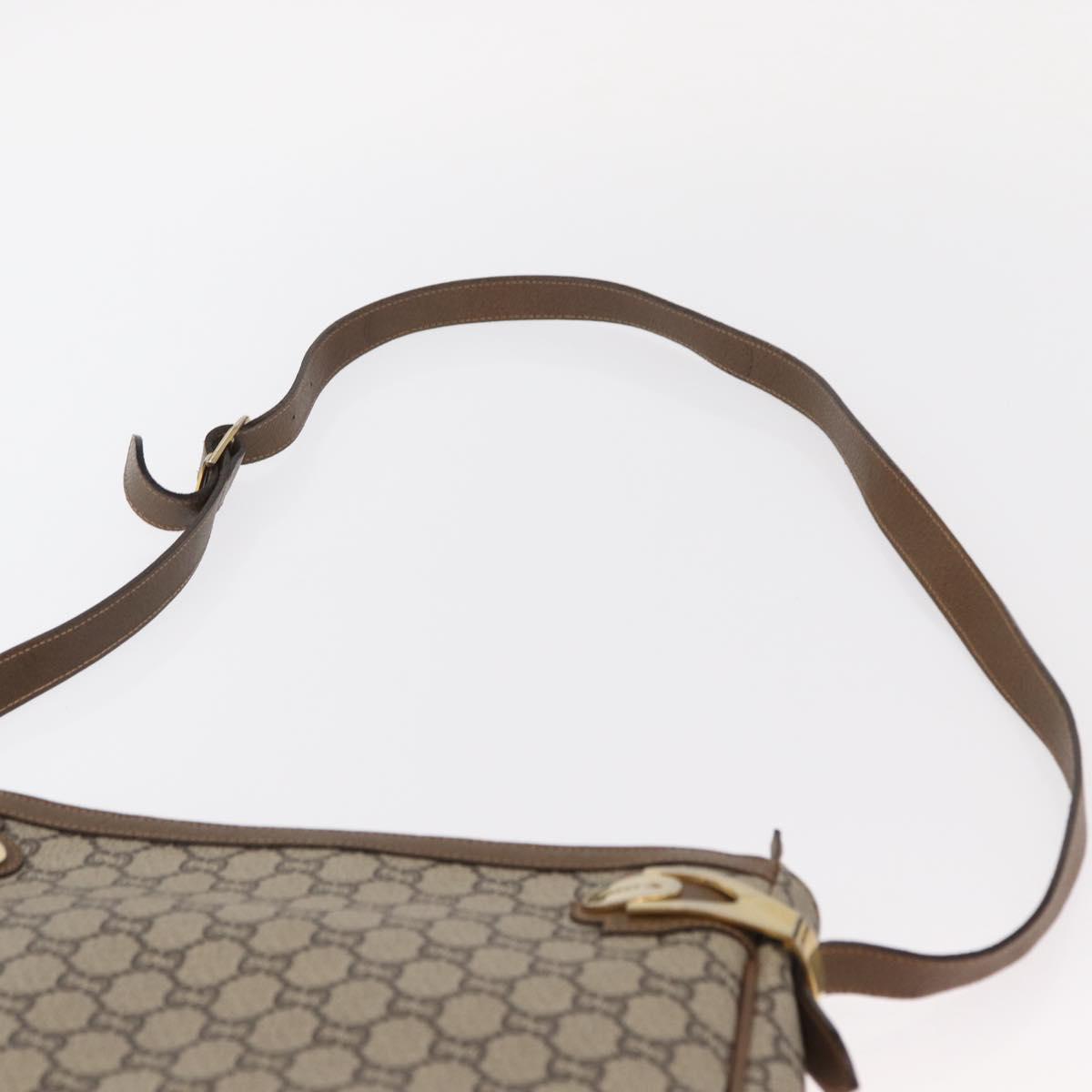 GUCCI GG Plus Supreme Shoulder Bag PVC Beige Gold Auth 151424