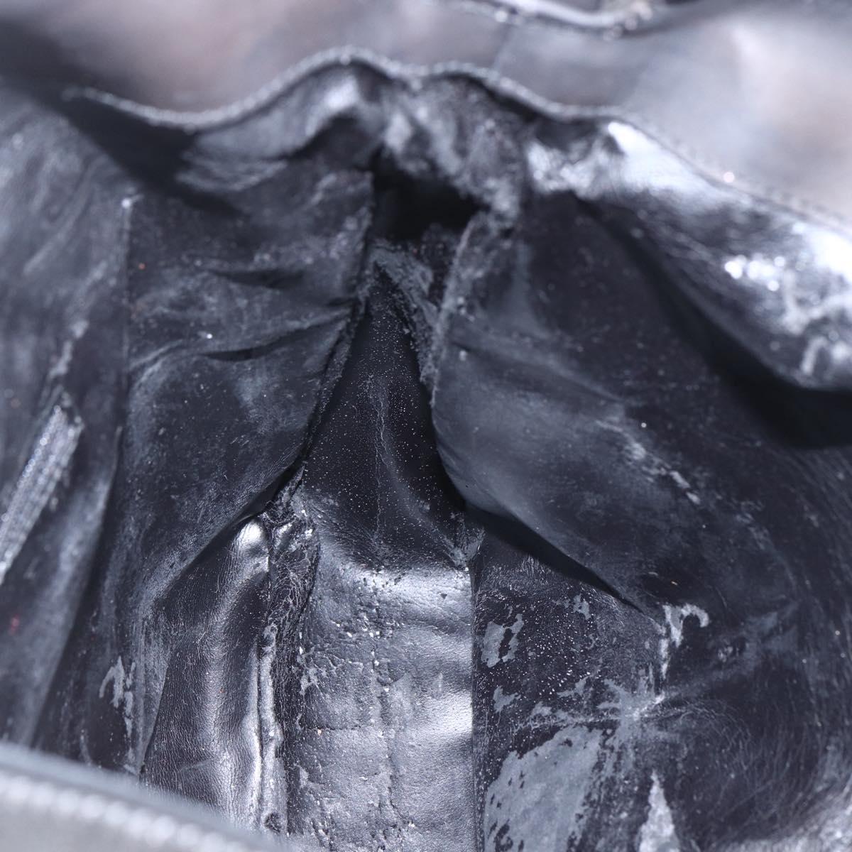 GUCCI Bamboo Shoulder Bag Suede 2way Black Gold 001 1577 2123 Auth 151425