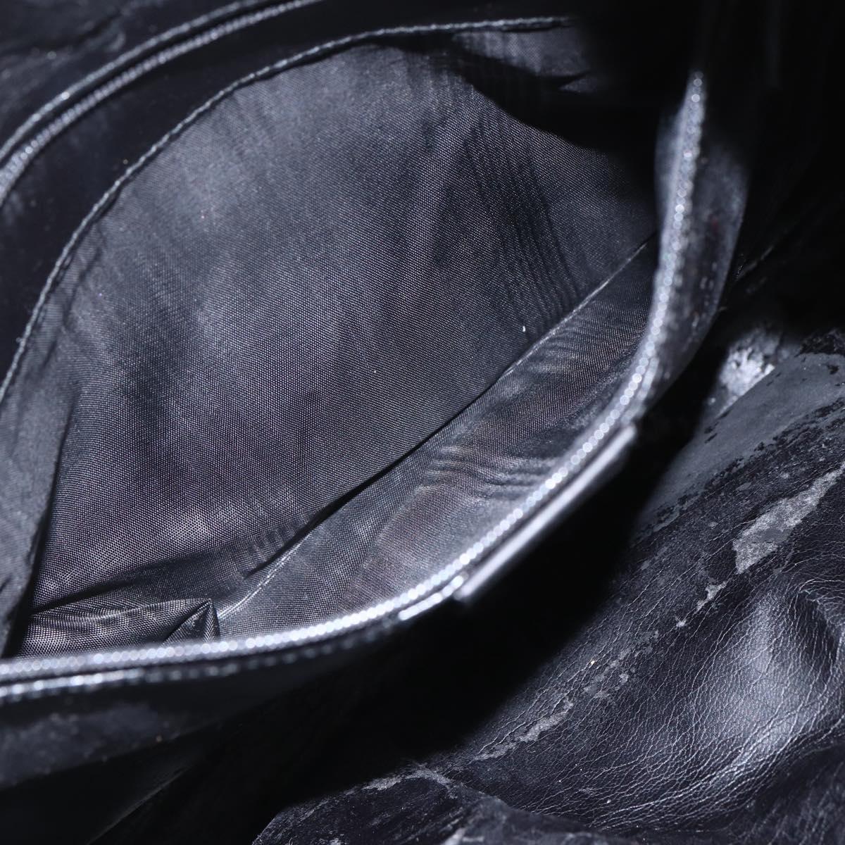 GUCCI Bamboo Shoulder Bag Suede 2way Black Gold 001 1577 2123 Auth 151425