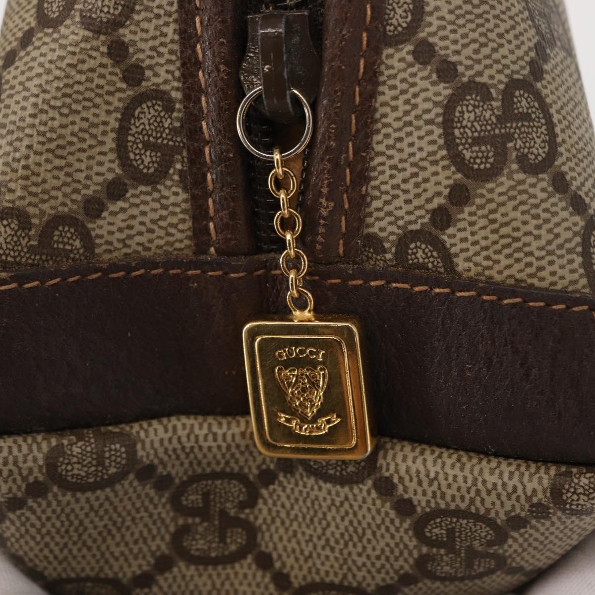 GUCCI GG Supreme Clutch Bag PVC Beige Gold Auth 151426