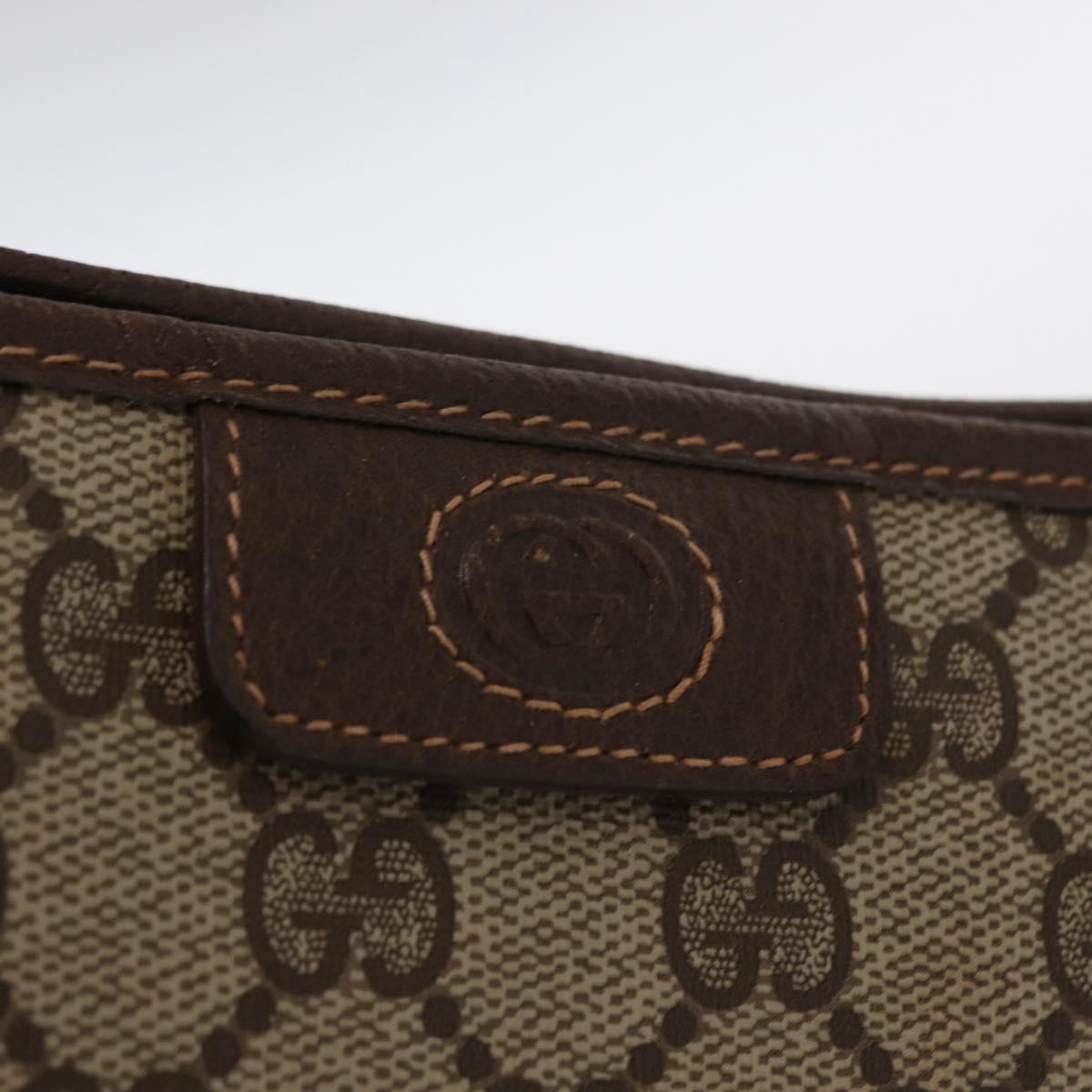 GUCCI GG Supreme Clutch Bag PVC Beige Gold Auth 151426