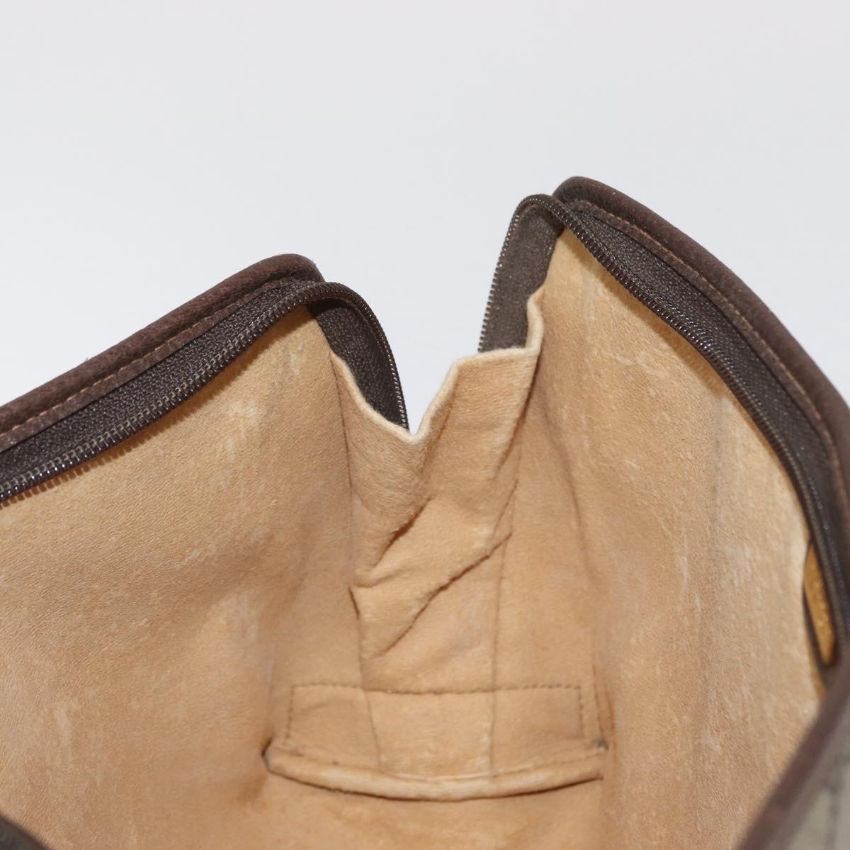 GUCCI GG Supreme Clutch Bag PVC Beige Gold Auth 151426