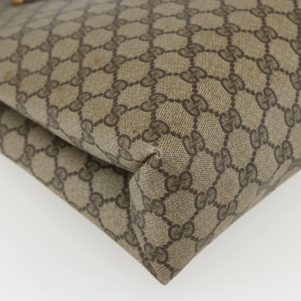 GUCCI GG Supreme Tote Bag PVC Beige Gold 39 02 061 Auth 151428