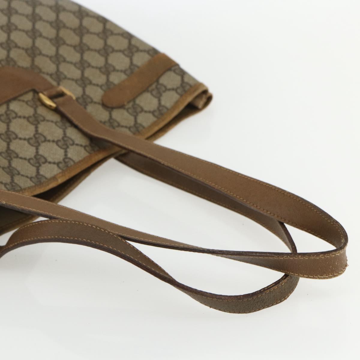 GUCCI GG Supreme Tote Bag PVC Beige Gold 39 02 061 Auth 151428