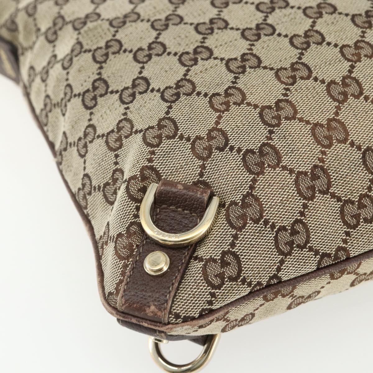 GUCCI GG Canvas Shoulder Bag Beige Gold 131326 Auth 151429