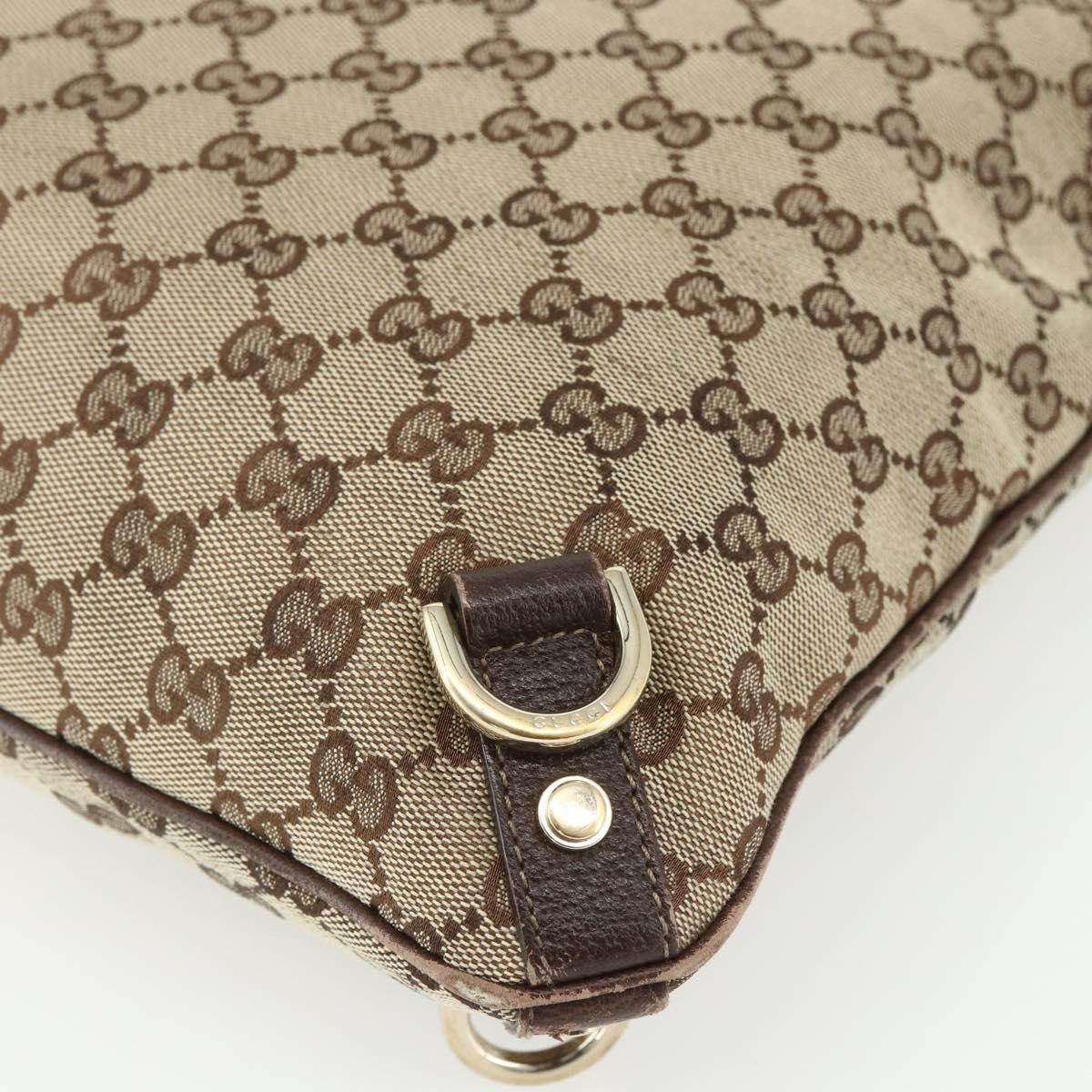 GUCCI GG Canvas Shoulder Bag Beige Gold 131326 Auth 151429