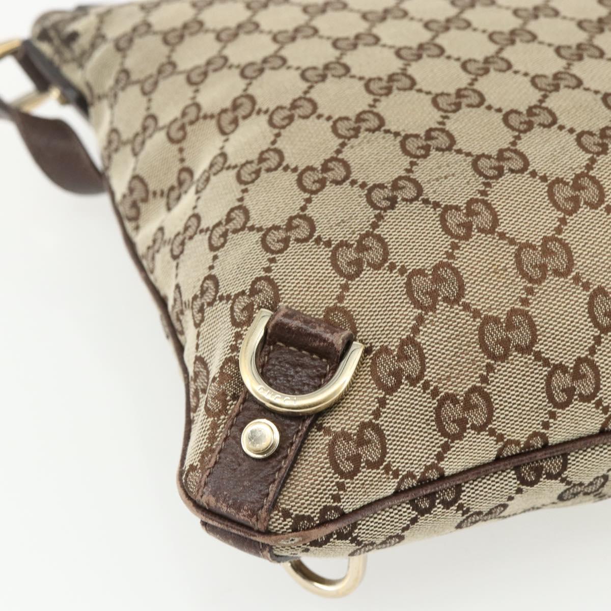 GUCCI GG Canvas Shoulder Bag Beige Gold 131326 Auth 151429