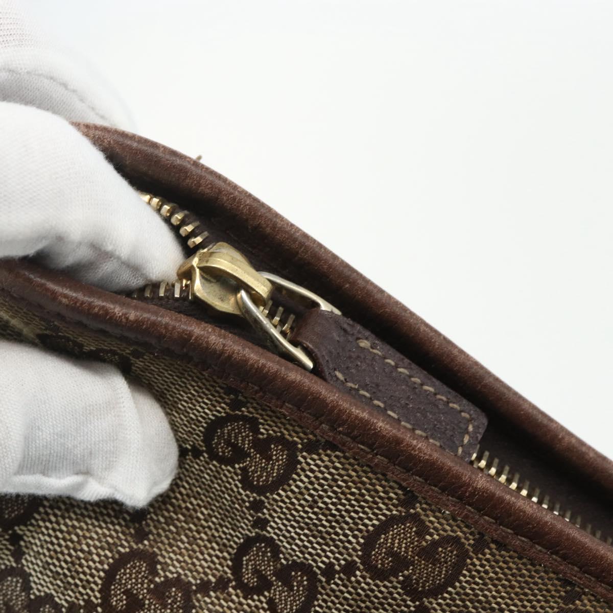 GUCCI GG Canvas Shoulder Bag Beige Gold 131326 Auth 151429