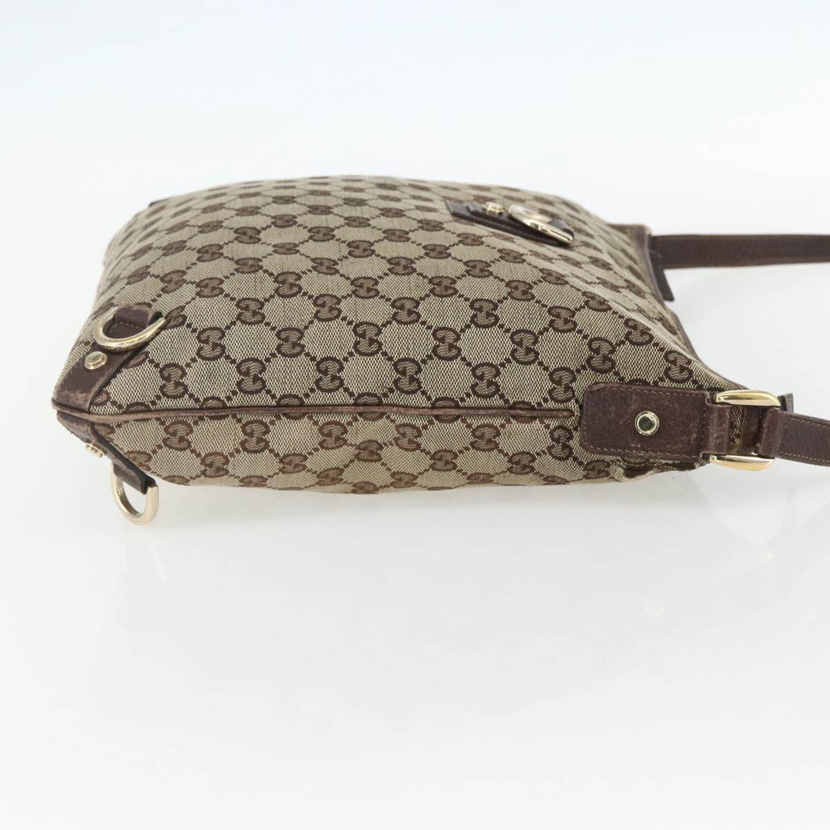 GUCCI GG Canvas Shoulder Bag Beige Gold 131326 Auth 151429