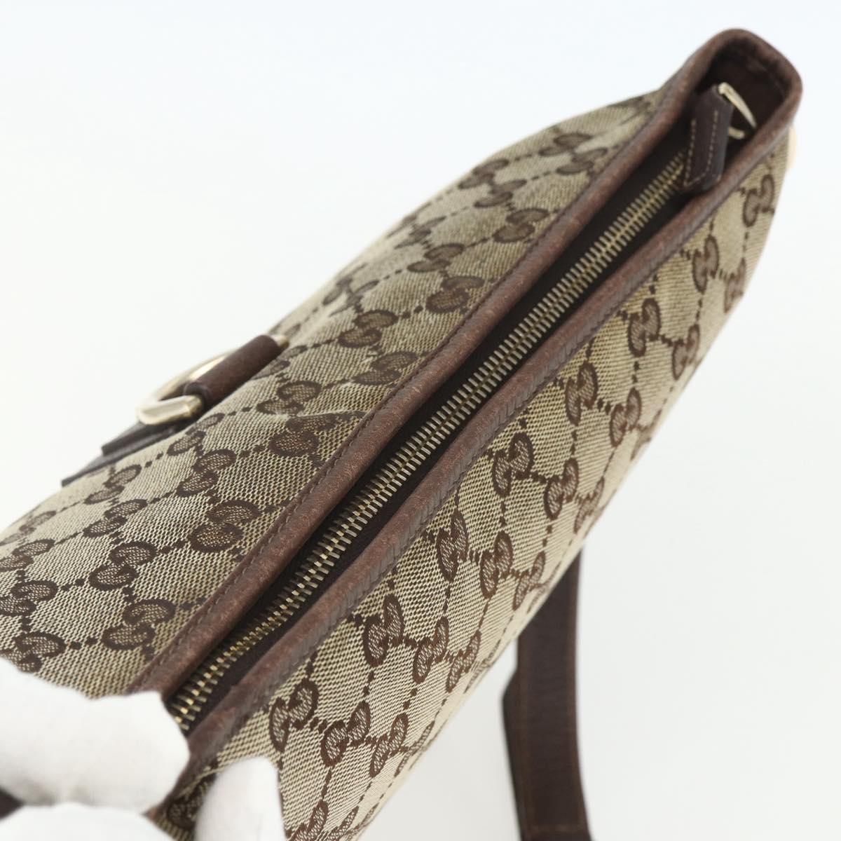 GUCCI GG Canvas Shoulder Bag Beige Gold 131326 Auth 151429