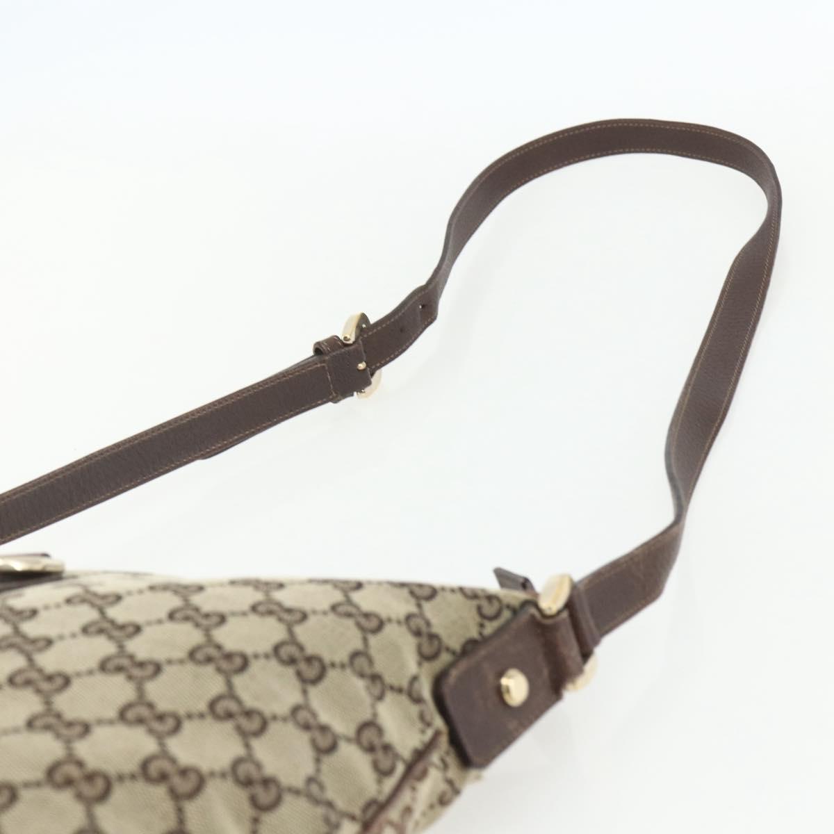 GUCCI GG Canvas Shoulder Bag Beige Gold 131326 Auth 151429