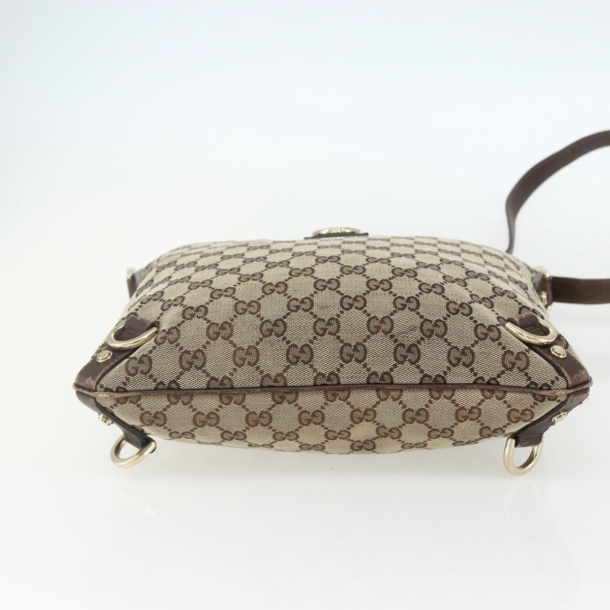 GUCCI GG Canvas Shoulder Bag Beige Gold 131326 Auth 151429