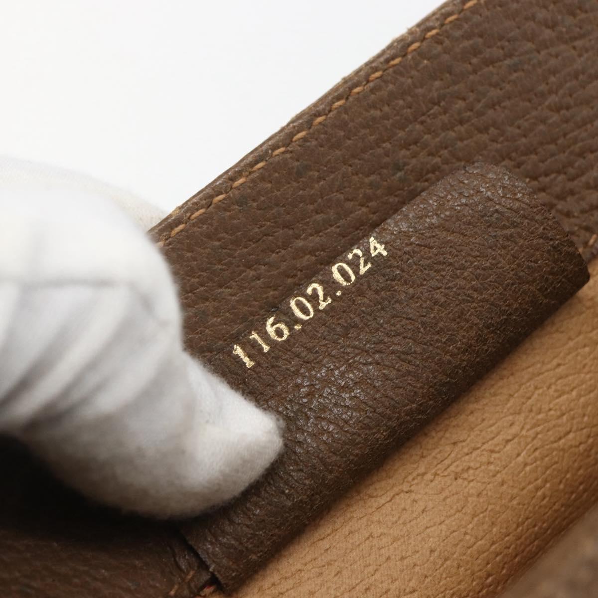 GUCCI GG Supreme Web Sherry Line Bag PVC Beige Gold 116 02 024 Auth 151431