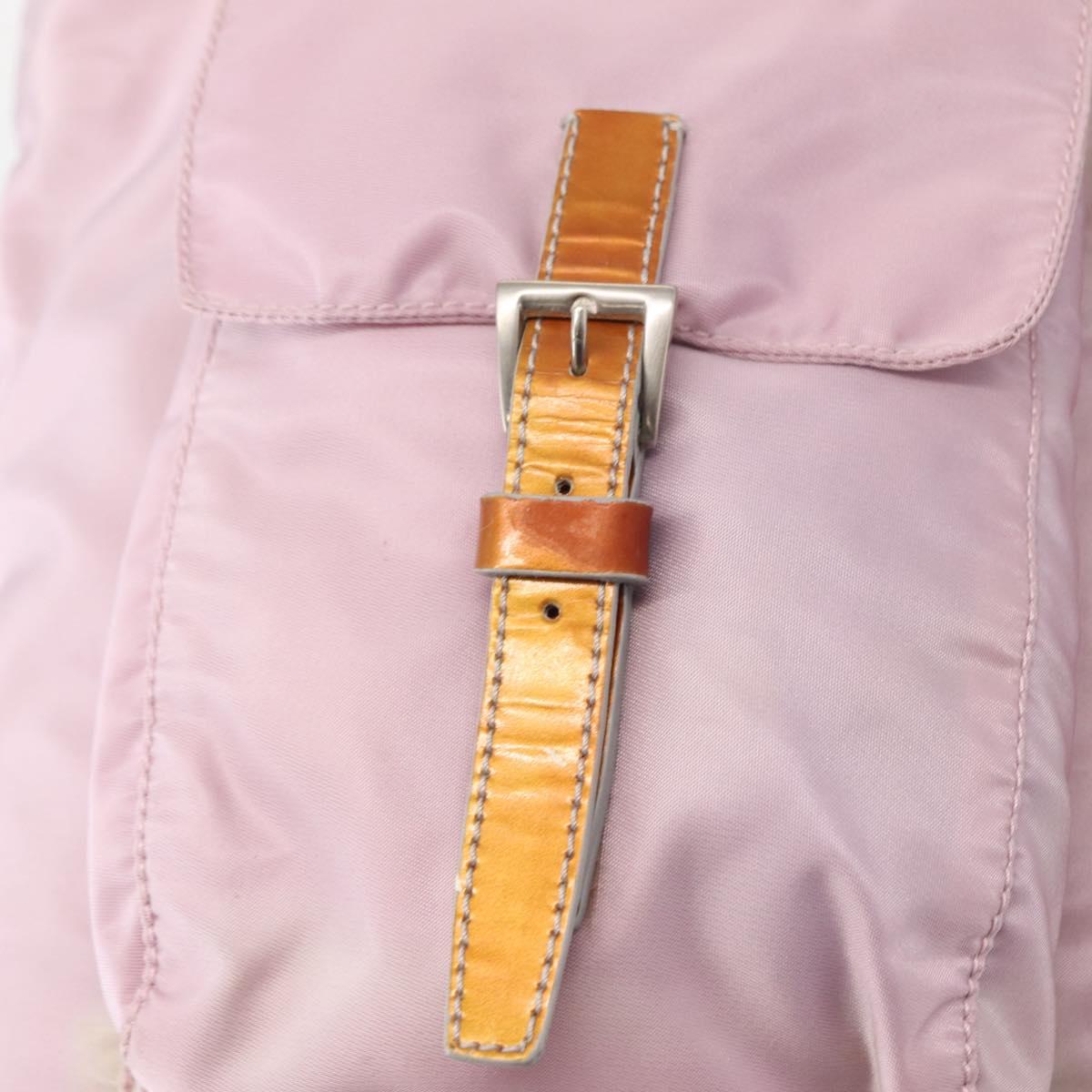 PRADA Tote Bag Nylon Pink Silver Auth 151432