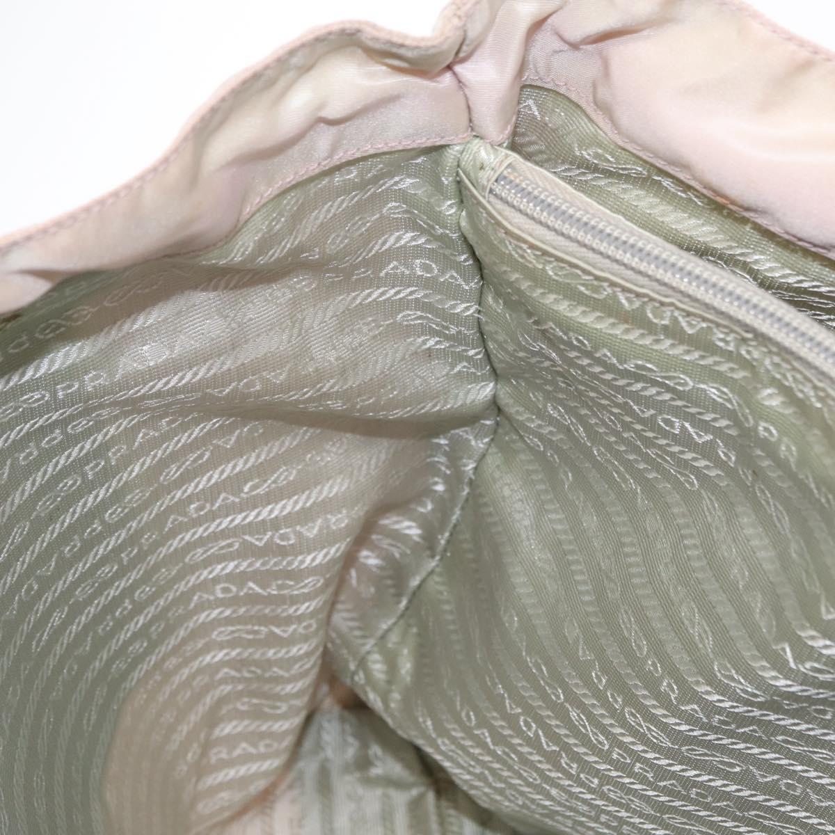 PRADA Tote Bag Nylon Pink Silver Auth 151432