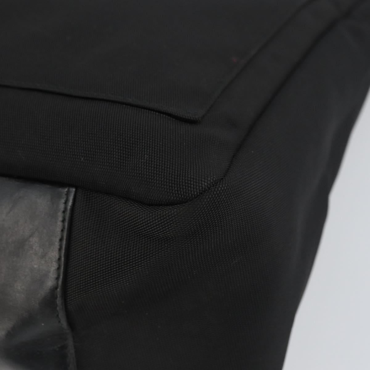 GUCCI Bamboo Shoulder Bag Nylon Black Silver 000 0509 Auth 151436