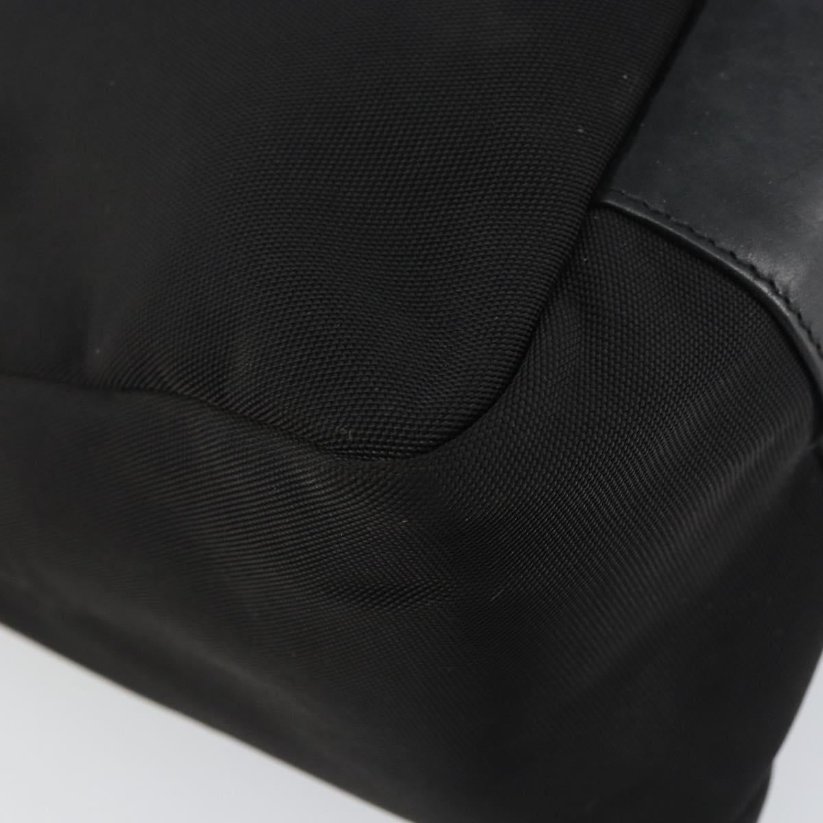 GUCCI Bamboo Shoulder Bag Nylon Black Silver 000 0509 Auth 151436