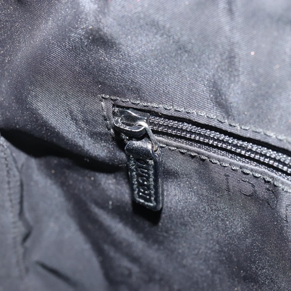 GUCCI Bamboo Shoulder Bag Nylon Black Silver 000 0509 Auth 151436