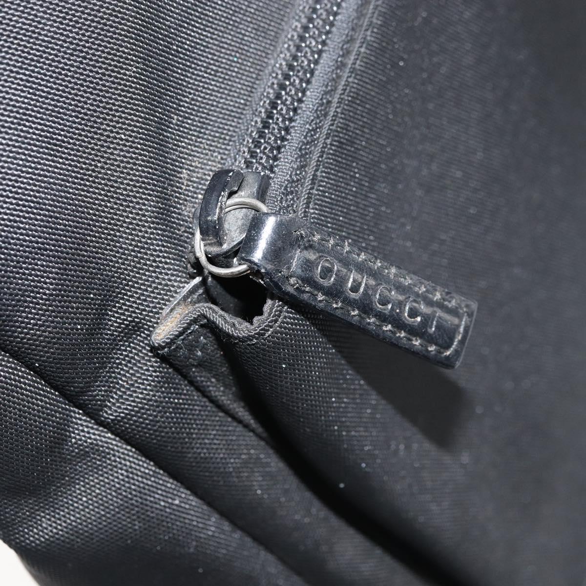 GUCCI Bamboo Shoulder Bag Nylon Black Silver 000 0509 Auth 151436