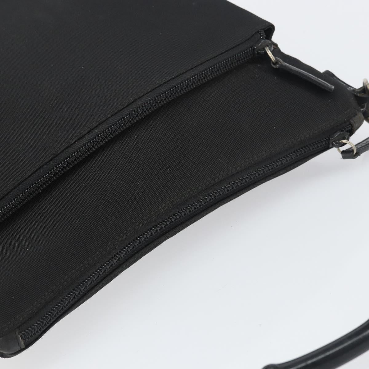 GUCCI Bamboo Shoulder Bag Nylon Black Silver 000 0509 Auth 151436