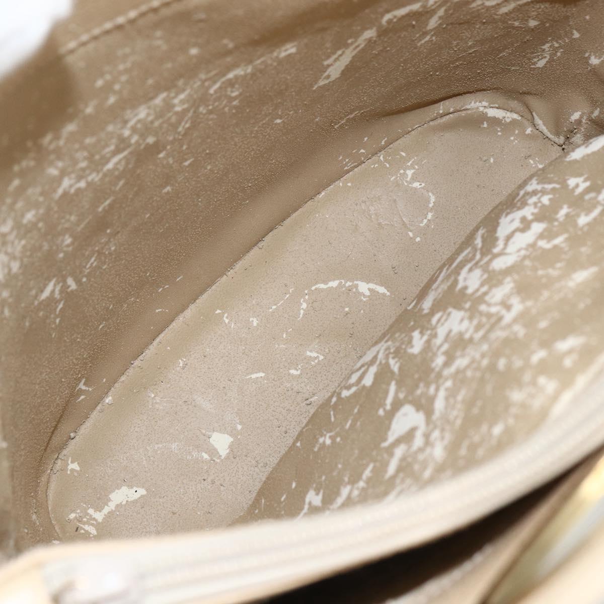 GUCCI Hand Bag Leather Beige Gold 000 1013 0556 Auth 151437