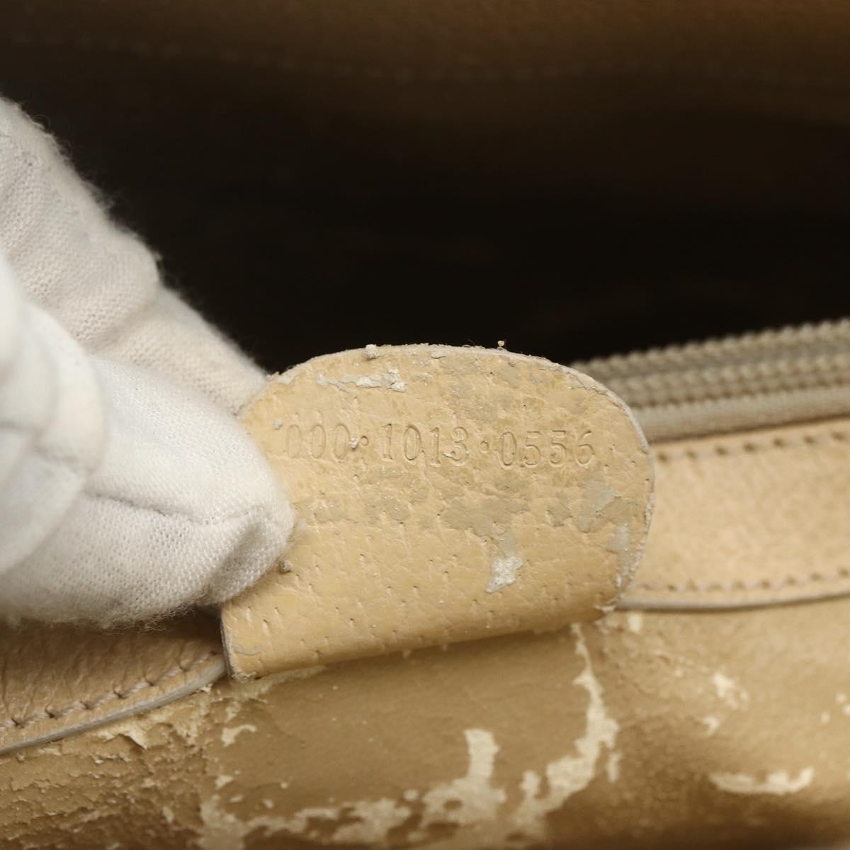 GUCCI Hand Bag Leather Beige Gold 000 1013 0556 Auth 151437