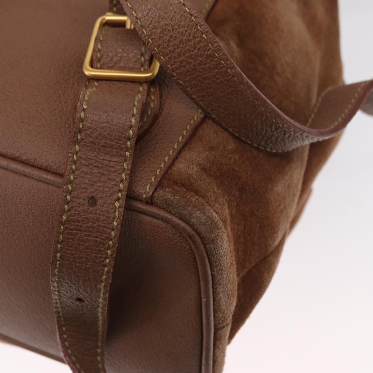 GUCCI Bamboo Backpack Suede Brown Gold 003 2058 0016 Auth 151439