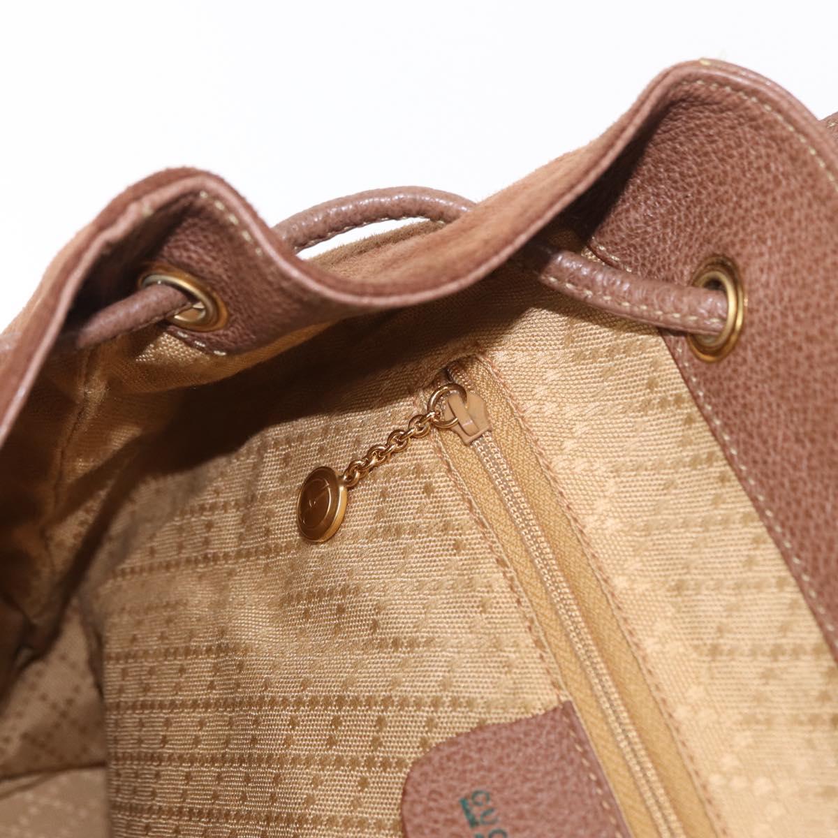 GUCCI Bamboo Backpack Suede Brown Gold 003 2058 0016 Auth 151439