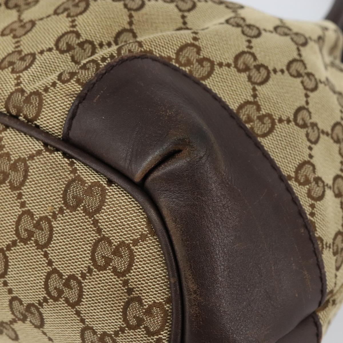 GUCCI GG Canvas Hand Bag Beige Gold 247902 Auth 151441
