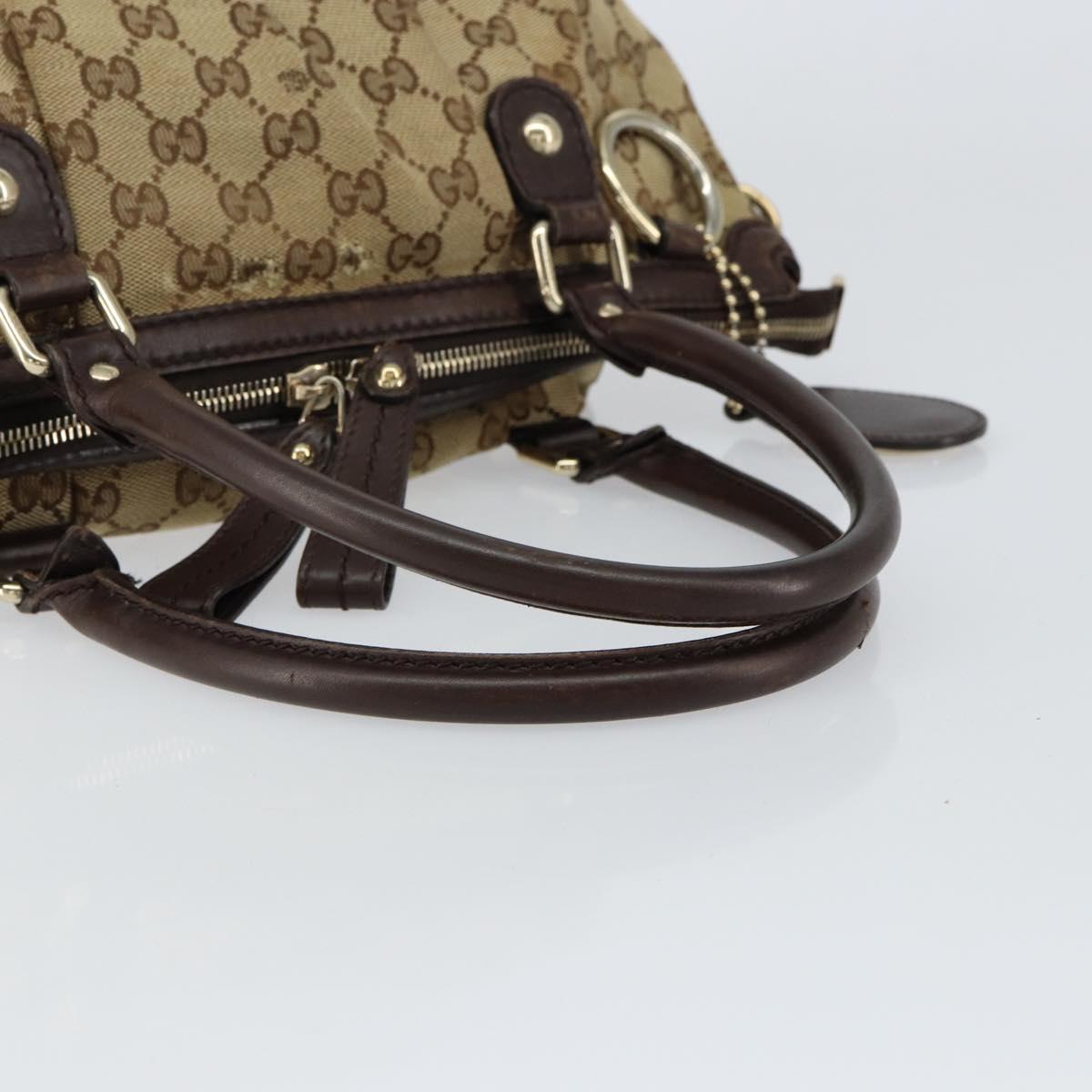 GUCCI GG Canvas Hand Bag Beige Gold 247902 Auth 151441