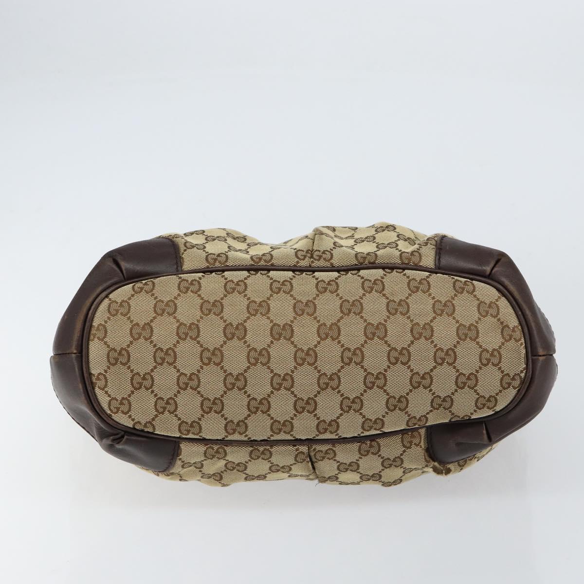 GUCCI GG Canvas Hand Bag Beige Gold 247902 Auth 151441
