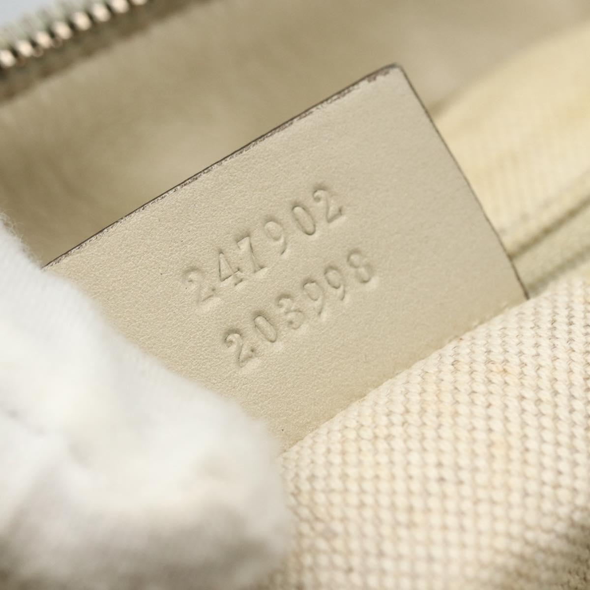 GUCCI GG Canvas Hand Bag 2way Beige Gold 247902 Auth 151442