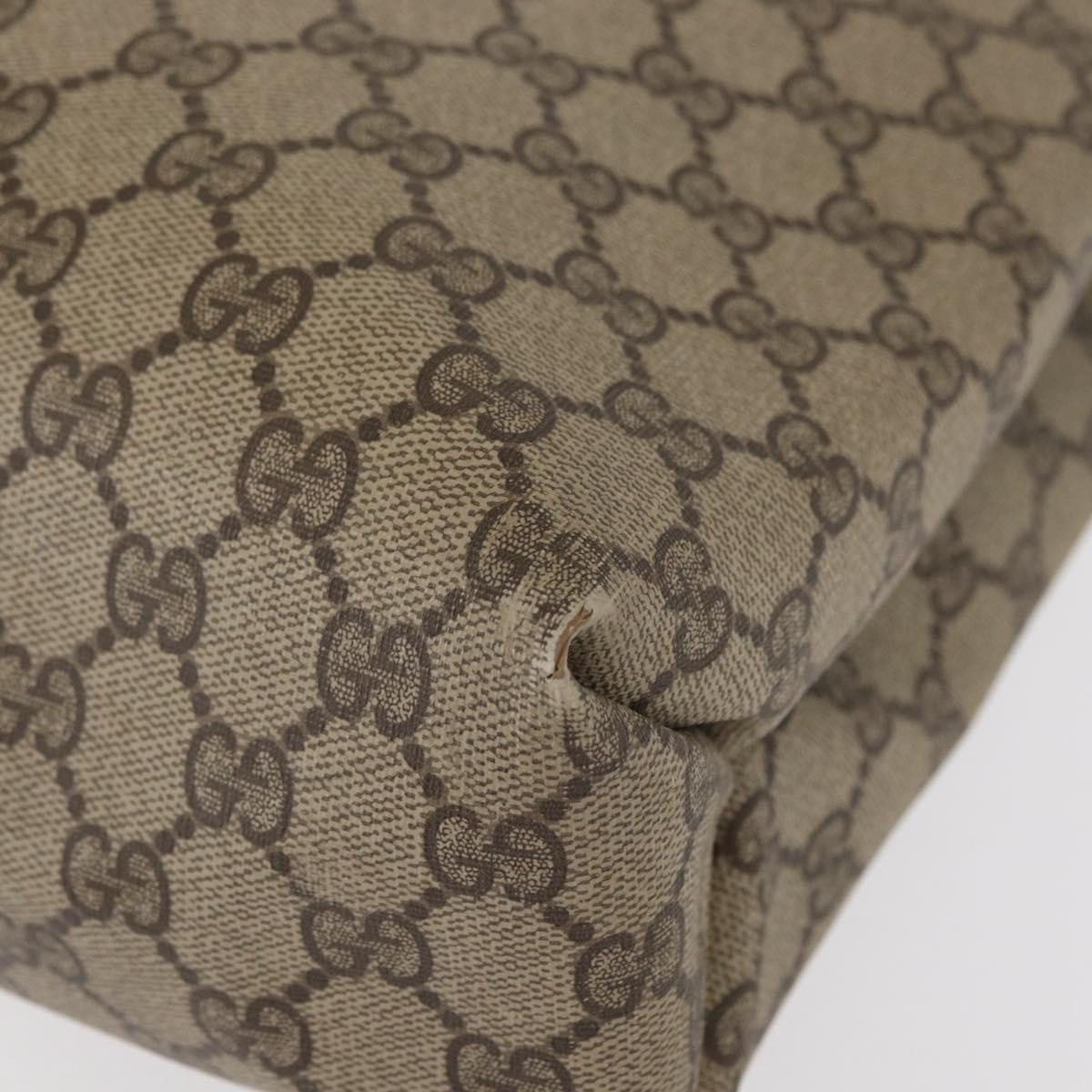 GUCCI GG Supreme Tote Bag PVC Beige Gold 39 02 061 Auth 151443